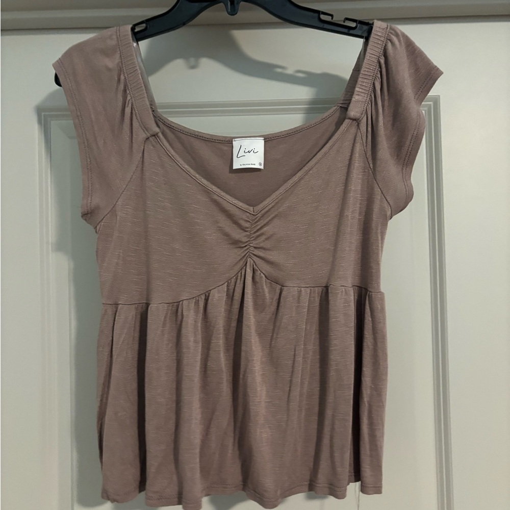 Olivia Rae Taupe Blouse